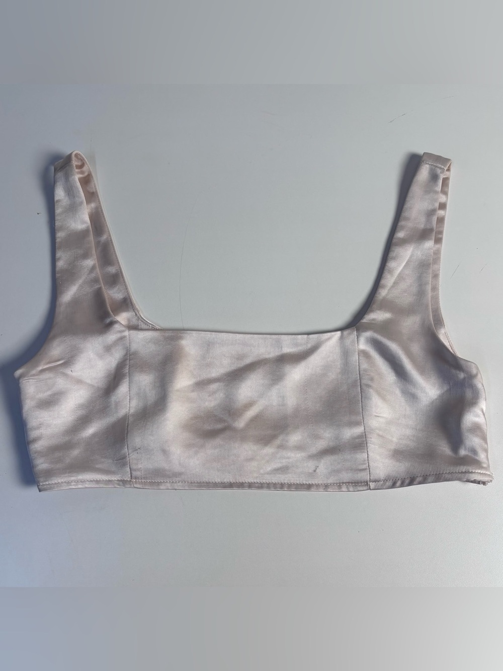 Princess Polly Ivory Satin Crop Top - Size 6